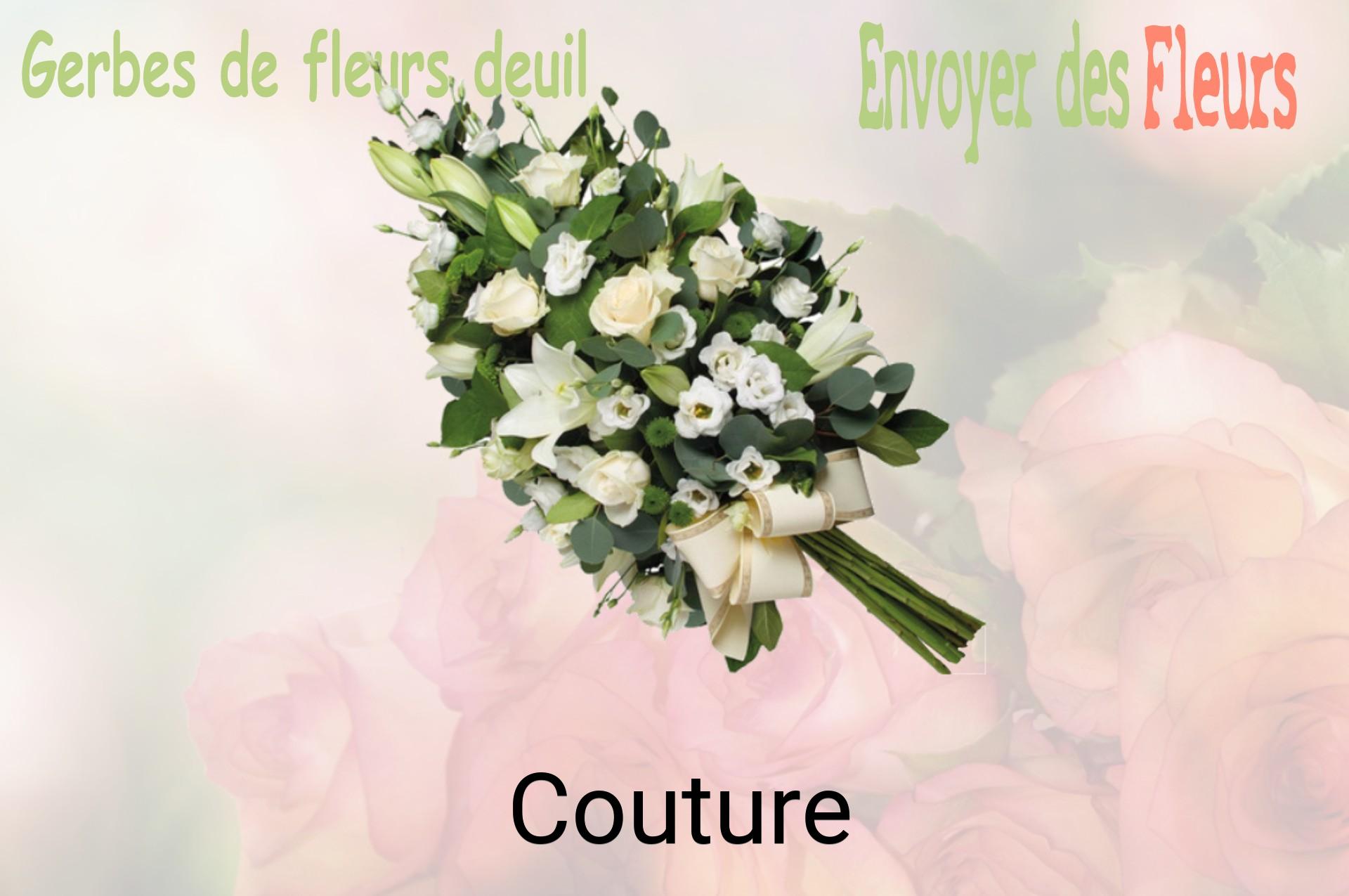 Gerbe de fleurs de deuil livrée à Couture
